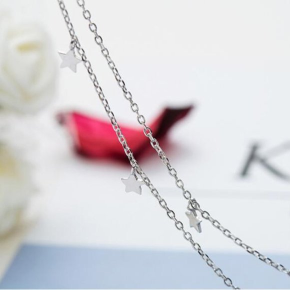 *925 Sterling Silver Diamond Moon Star Necklace E1 - Picture 14 of 14